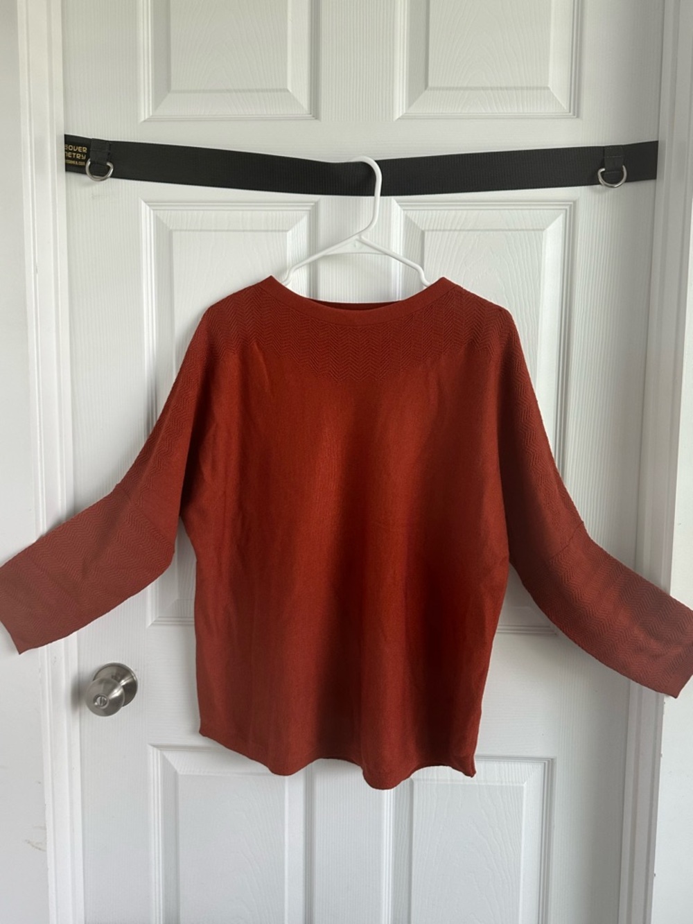 Cable & Gauge Burnt Orange Knit Top